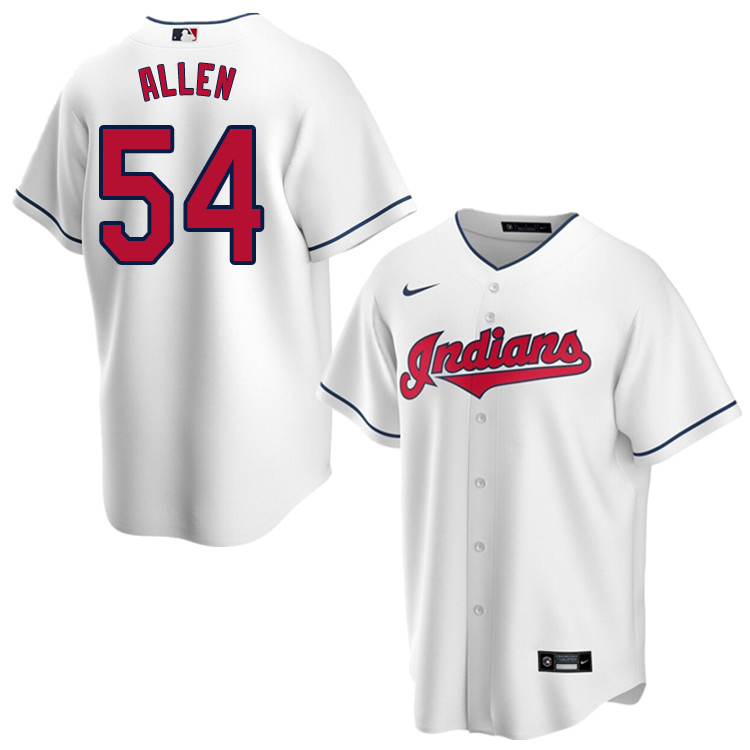 Nike Men #54 Logan Allen Cleveland Indians Baseball Jerseys Sale-White